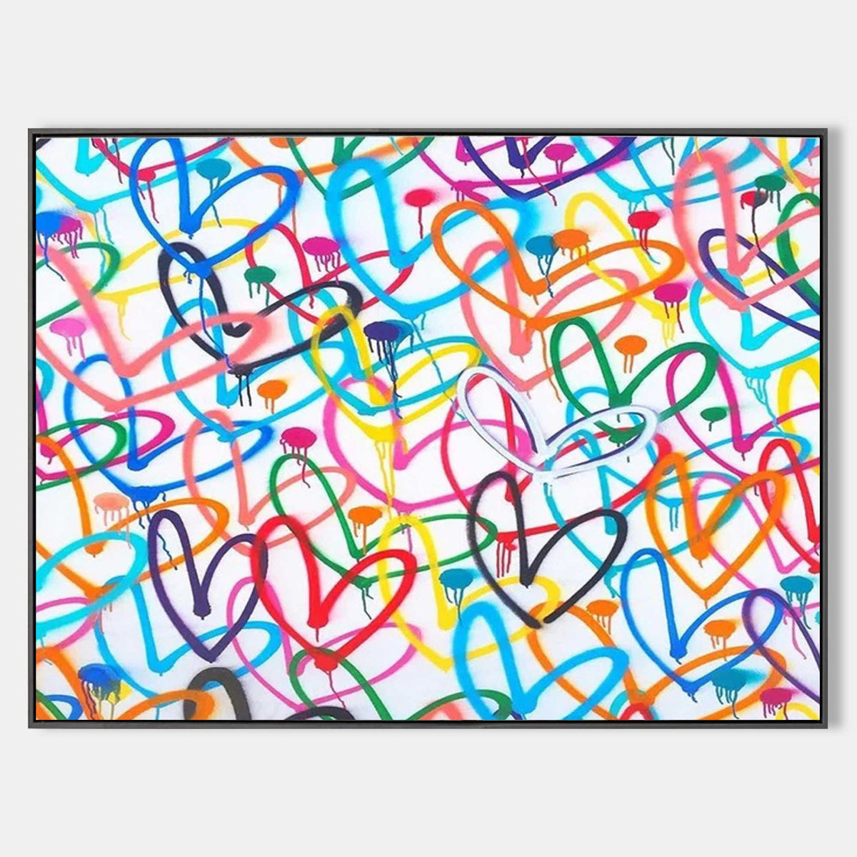 Layered Graffiti Hearts in Color