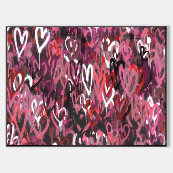 Layered Graffiti Hearts in Pink