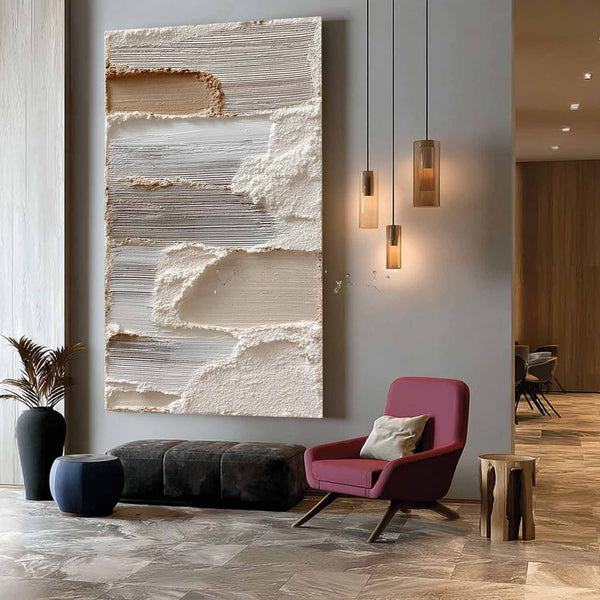 Layered Sand and Ivory Plaster Strokes