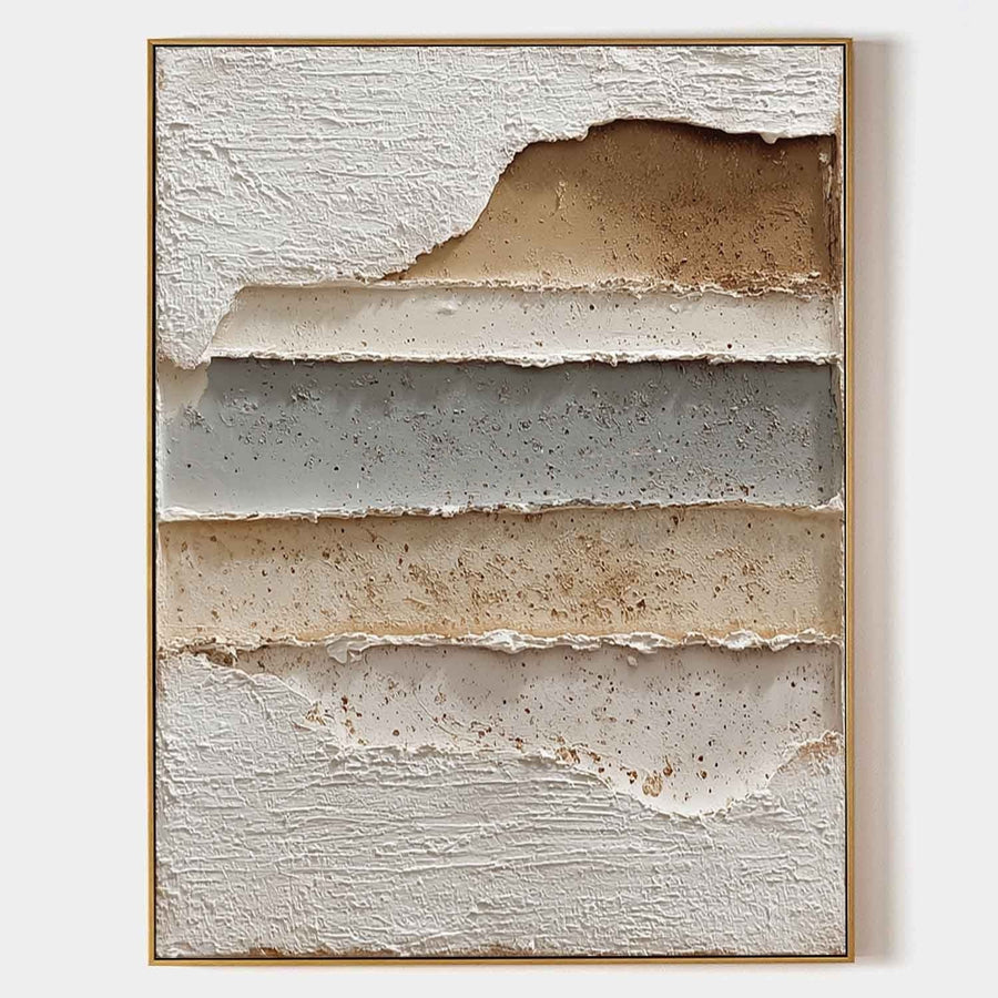 Layered Sandstone Strata in Plaster