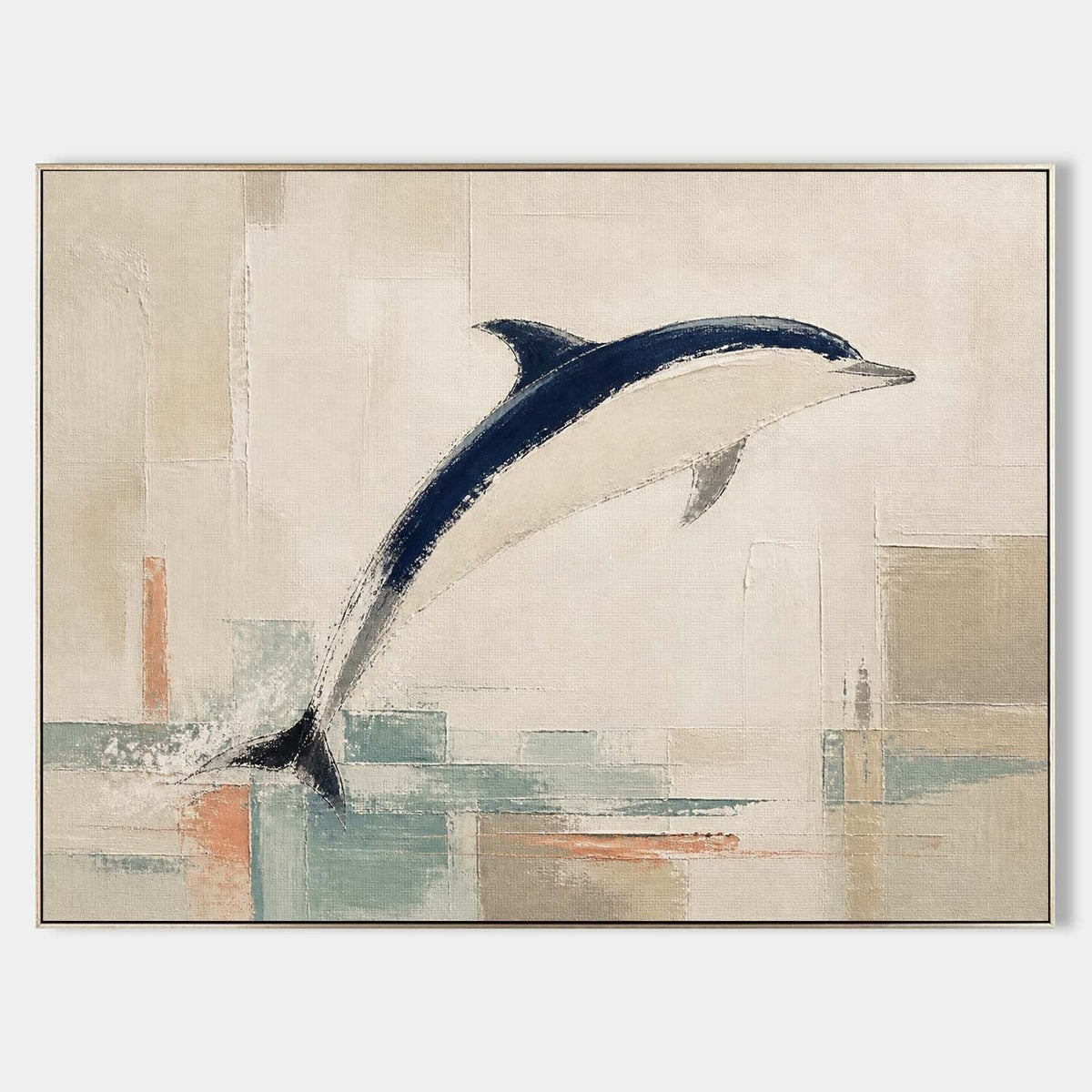Leaping Dolphin Over Soft Tides