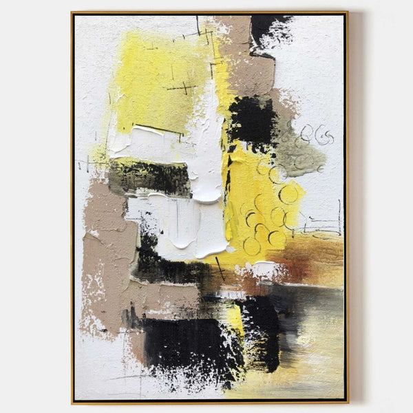 Lemon and Charcoal Layered Abstract