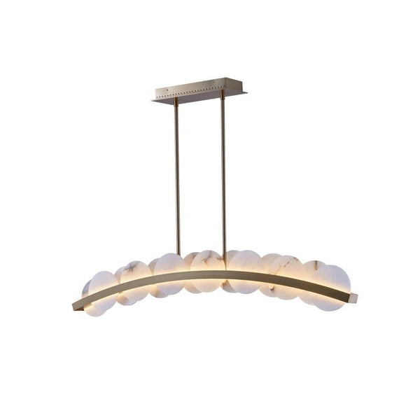 Linear Alabaster and Satin Nickel Pendant