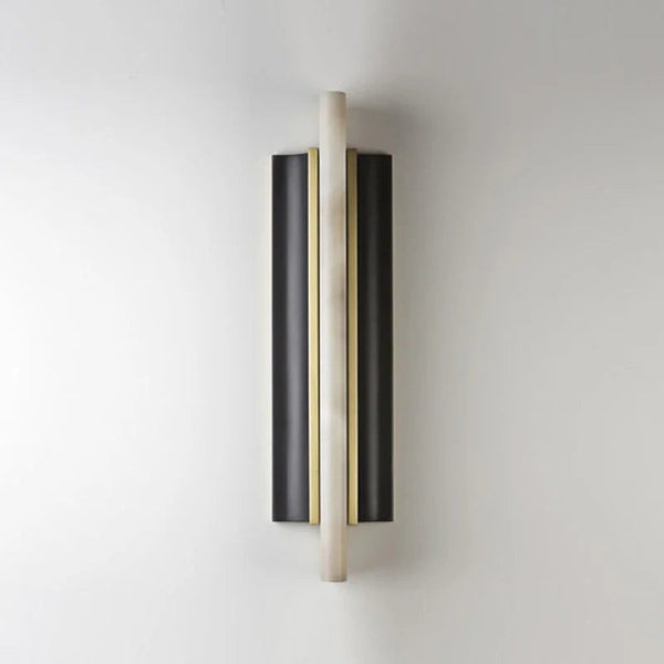 Linear Alabaster Column Wall Sconce with Brass Mount