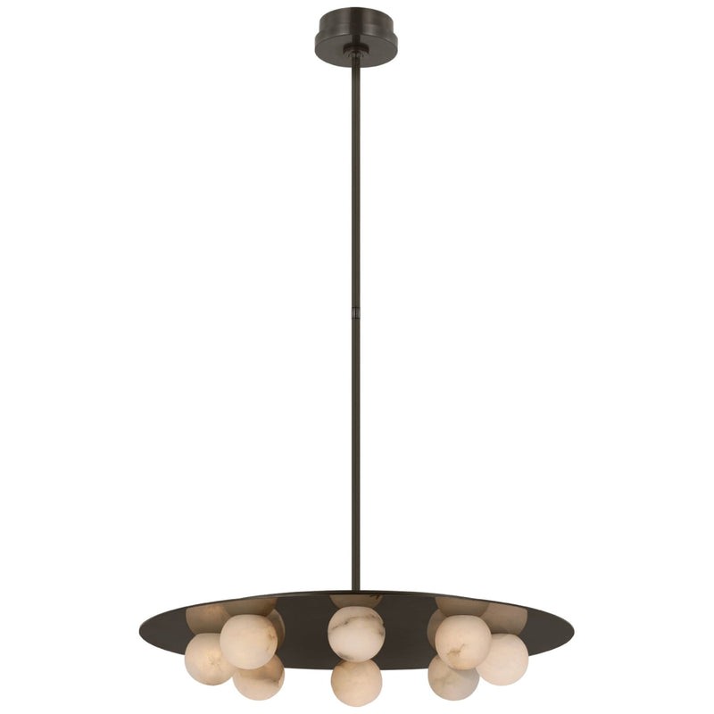 Linear Alabaster Shade Metal Frame Pendant