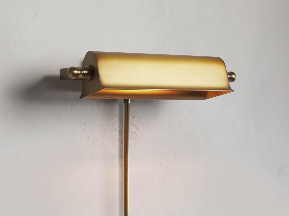 Linear Antiqued Brass Steel Picture Light Wall Sconce
