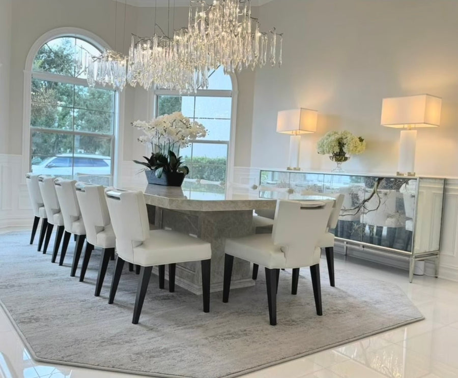 Linear Branching Copper and Crystal Chandelier