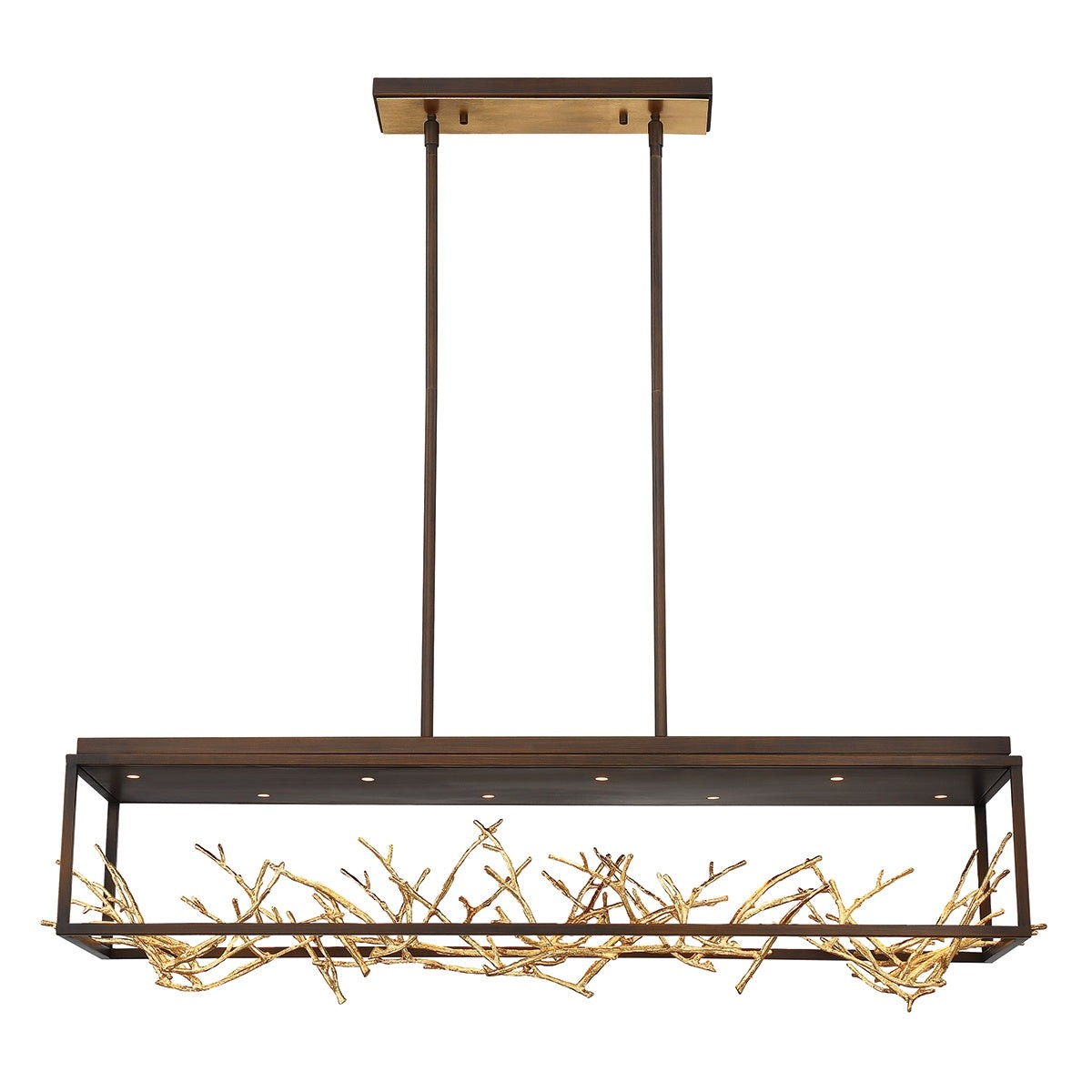 Linear Branching Coral Metal Chandelier