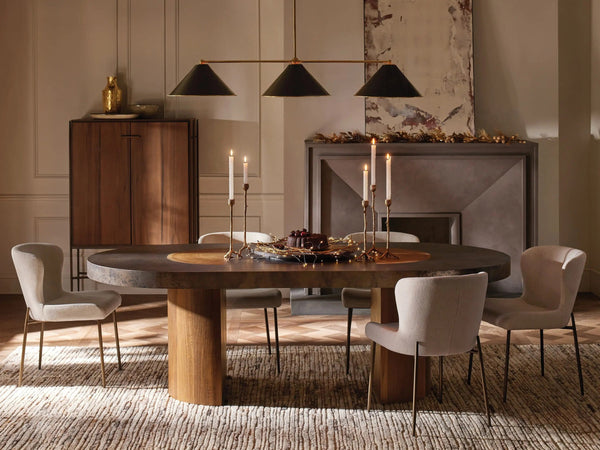 Linear Brass-Lined Cone Shade Chandelier