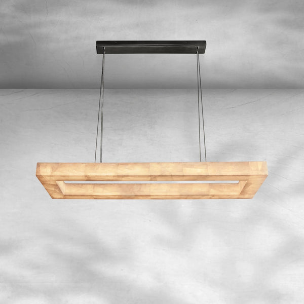 Linear Calcite Ring Plane Chandelier