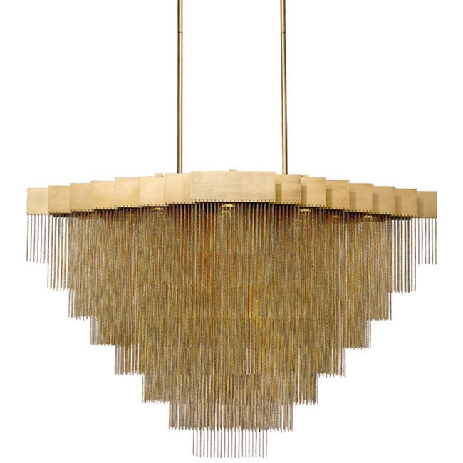 Linear Cascading Metal Chain Chandelier