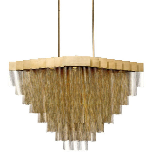 Linear Cascading Metal Chain Chandelier