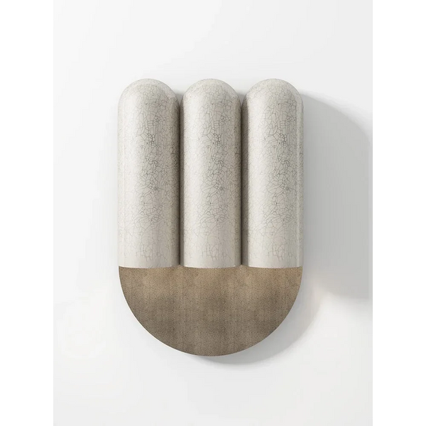 Linear Crackle Glaze Ceramic Wall Sconce
