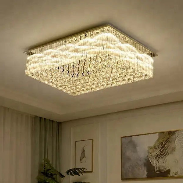 Linear Crystal and Metal Flush Mount