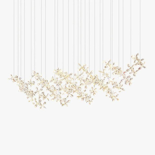 Linear Crystal Flower Cluster Chandelier