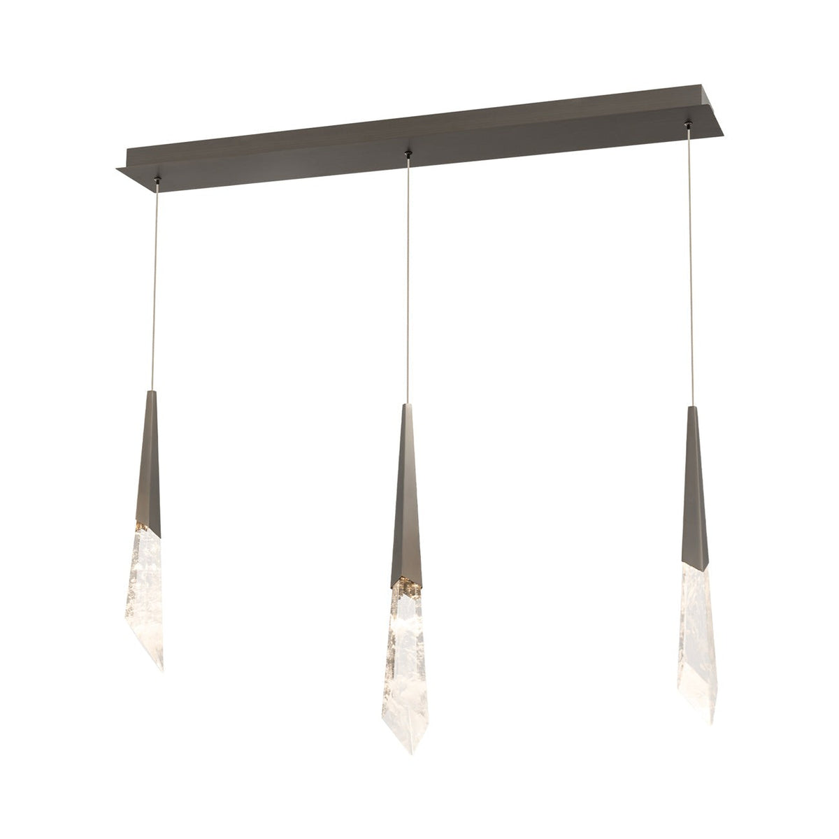Linear Crystal Prism Cluster Metal Pendant