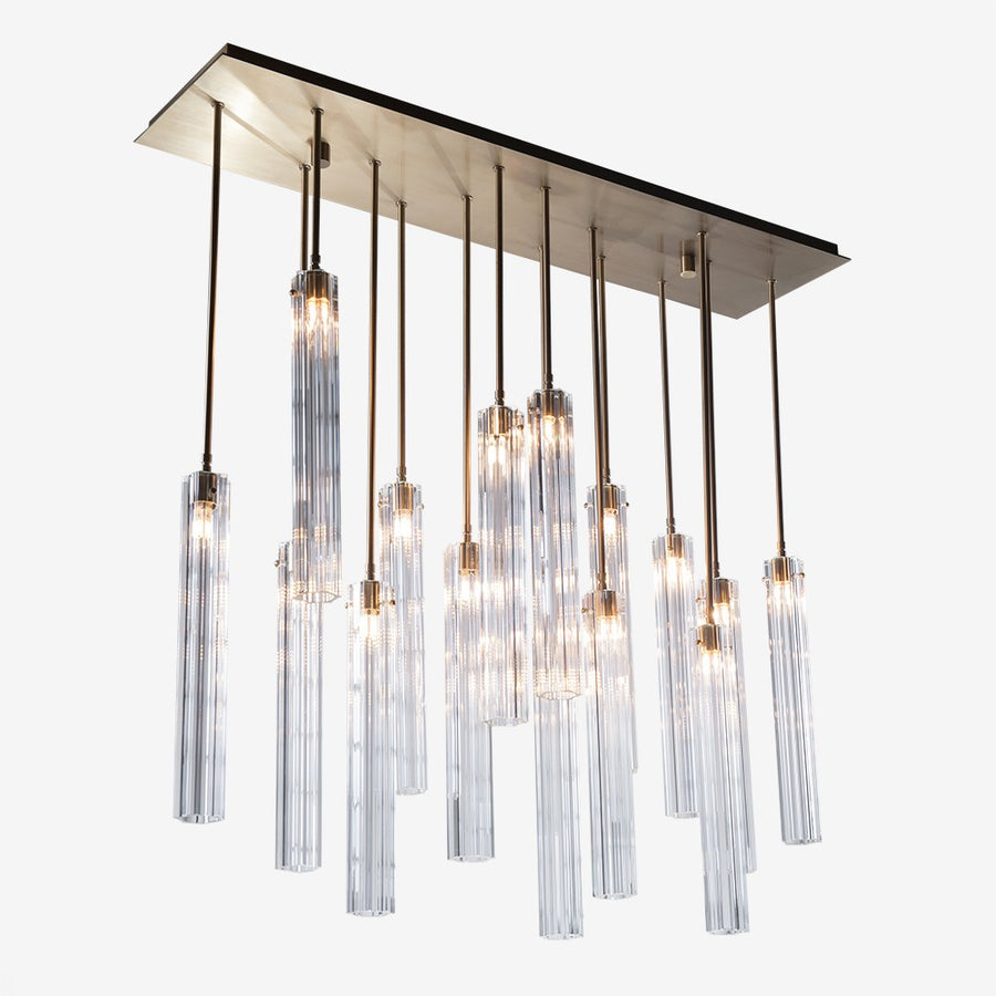 Linear Fluted Glass Cluster Chandelier