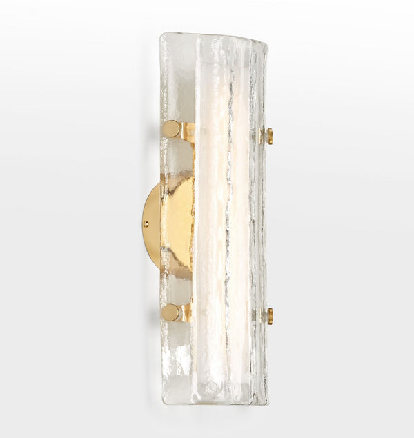 Linear Glass Band and Brass Wall Sconce