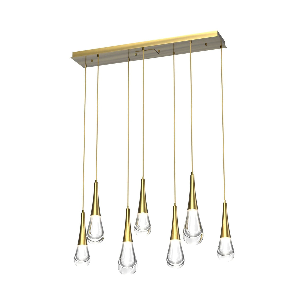 Linear Glass Water Drop Metal Chandelier