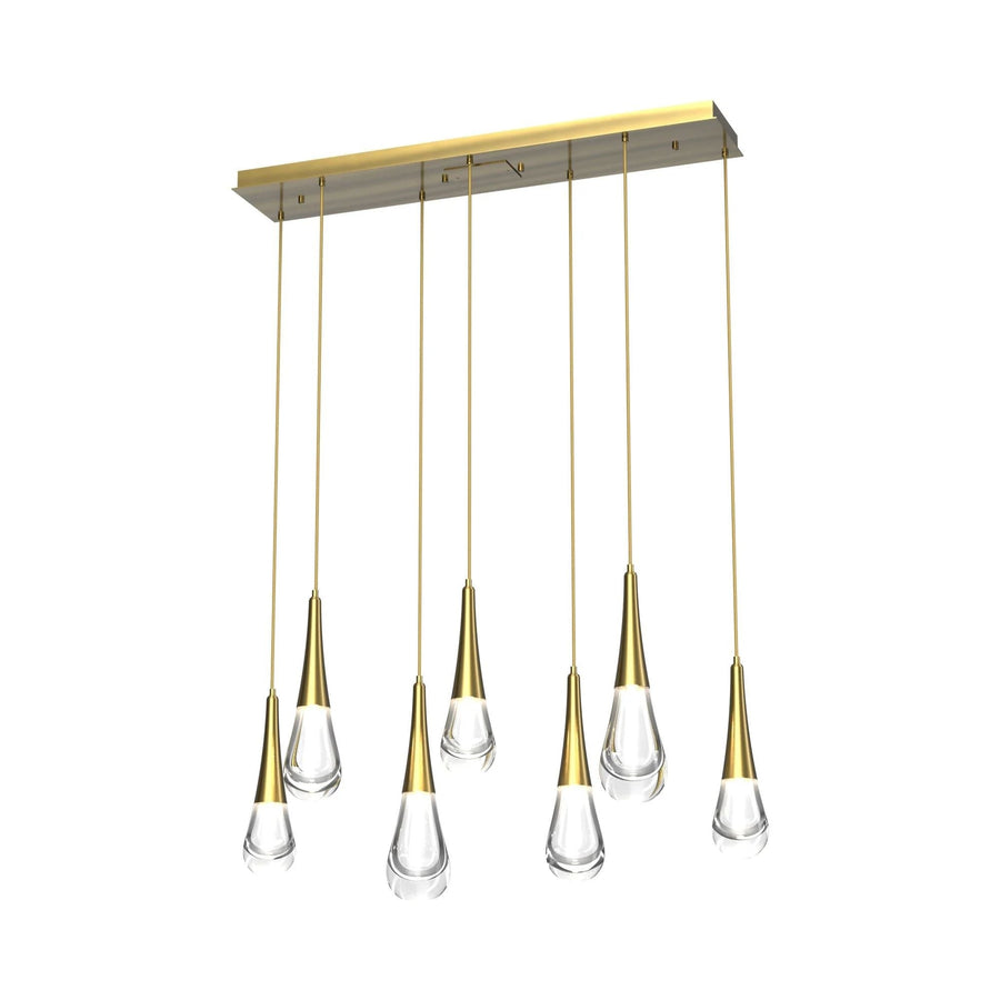 Linear Glass Water Drop Metal Chandelier