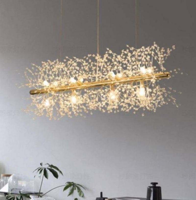 Linear Gold Steel and Crystal Pendant