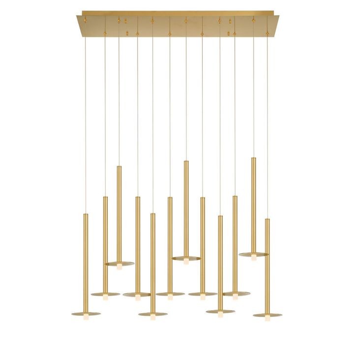 Linear Metal Chandelier with Glass Teardrop Drops