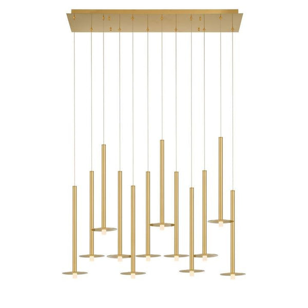 Linear Metal Chandelier with Glass Teardrop Drops
