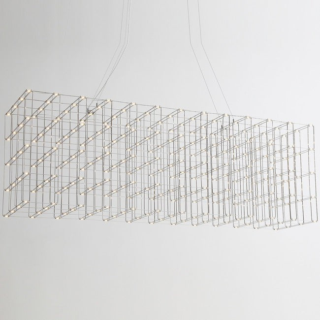 Linear Open Steel Cage LED Chandelier