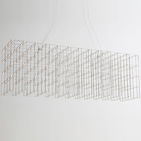 Linear Open Steel Cage LED Chandelier