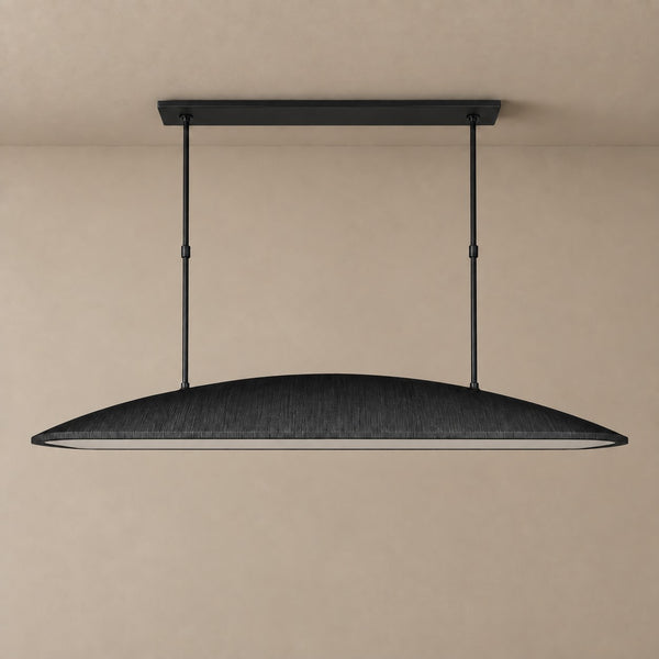 Linear Oval Black Stainless Steel Chandelier