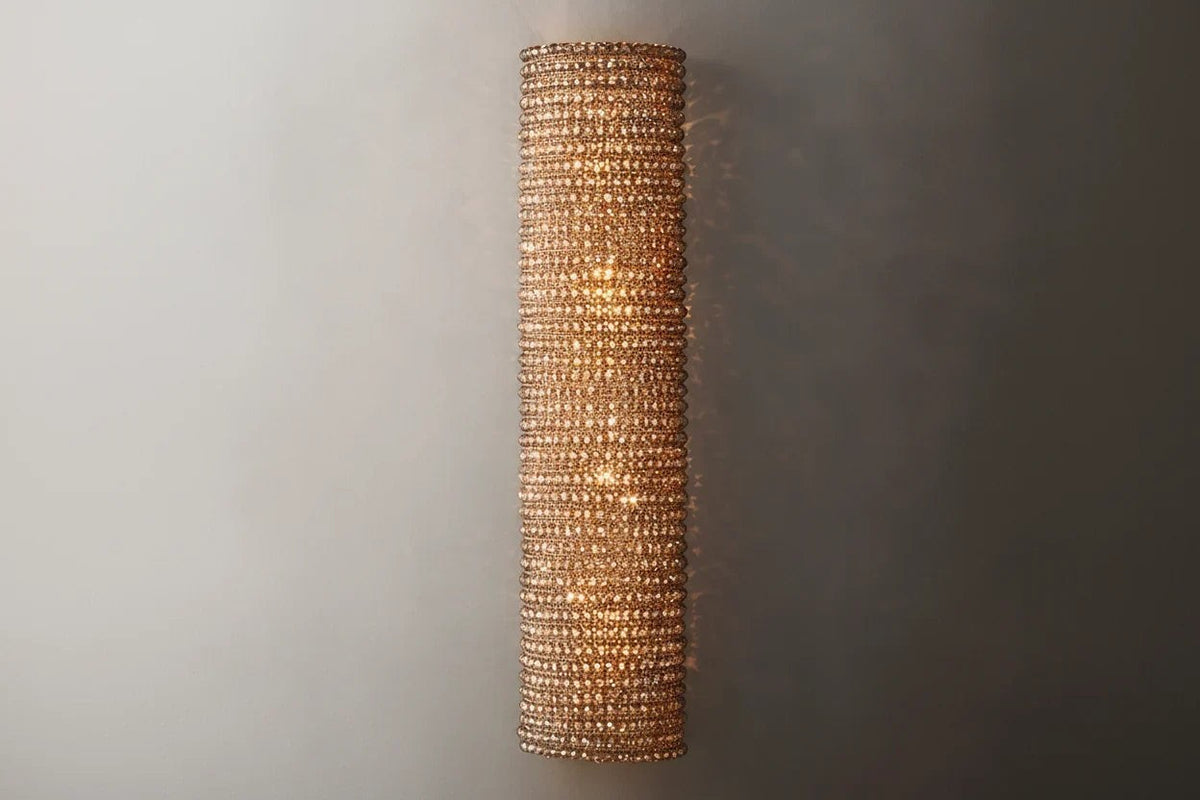 Linear Smoked Amber Faceted Crystal Wall Sconce