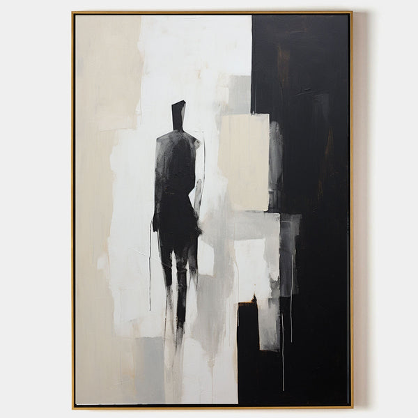 Lone Figure in Black and Bone