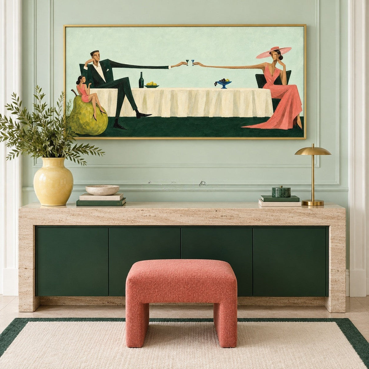 Long Table Toast in Coral and Mint