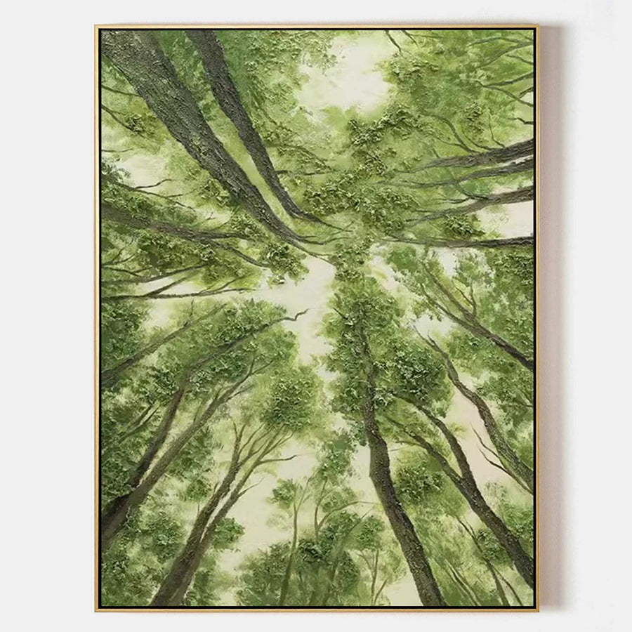 Looking Up Through Green Canopy