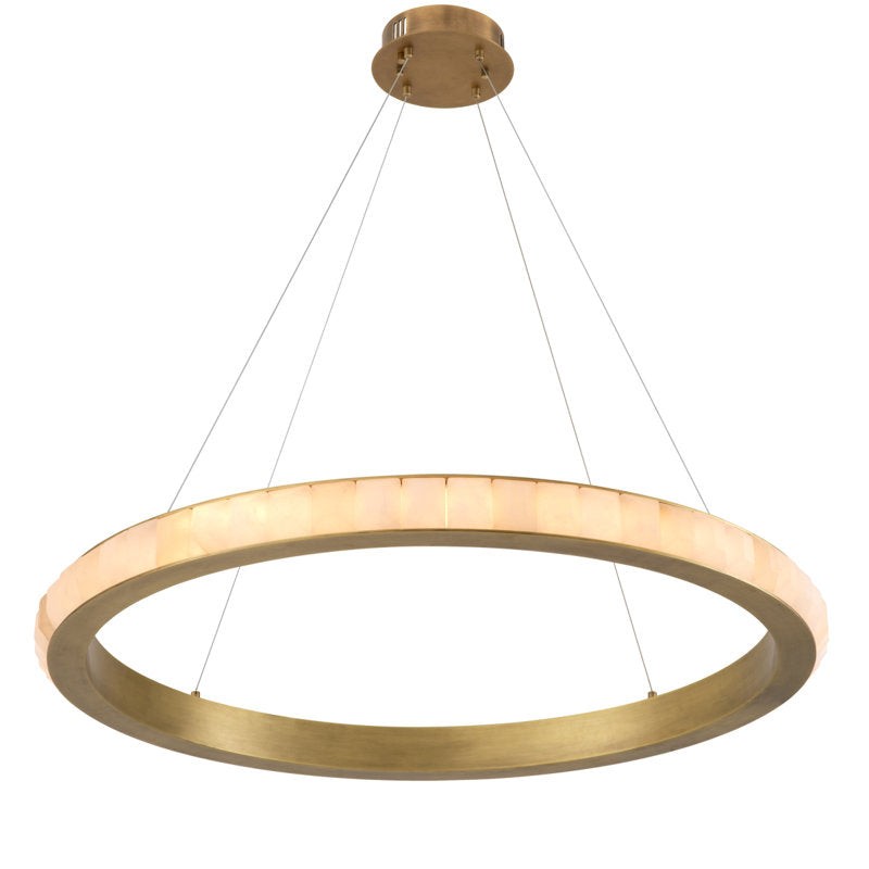 Low Profile Polished Nickel Ring Chandelier