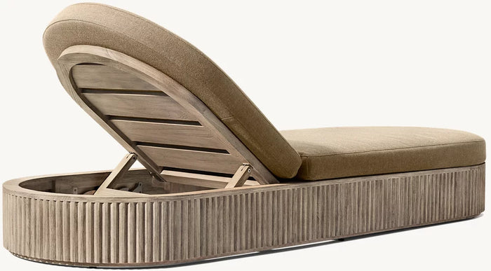 Luxury Modern Teak Sun Lounger - Lifestyle Setting