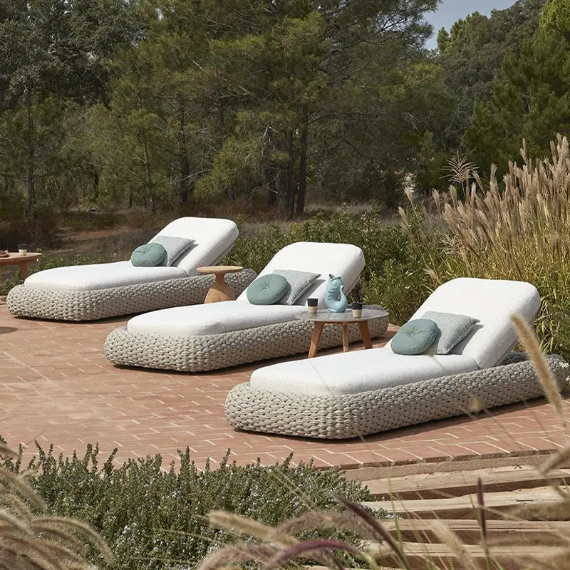 Luxury Woven Outdoor Sun Lounger - Main View