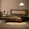 Mid-Century Modern Cane Panel Bed - Lifestyle Setting
