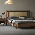 Mid-Century Modern Cane Panel Bed - Room Setting