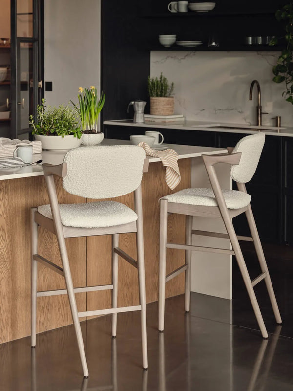 Mid-Century Modern Curved Back Counter Stool - Main View