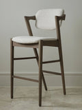Mid-Century Modern Curved Back Counter Stool - Side View