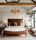 Mid-Century Modern Leather Panel Bed - Detail View