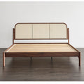 Mid-Century Modern Rattan Panel Bed - Lifestyle Setting