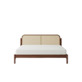 Mid-Century Modern Rattan Panel Bed - Main View