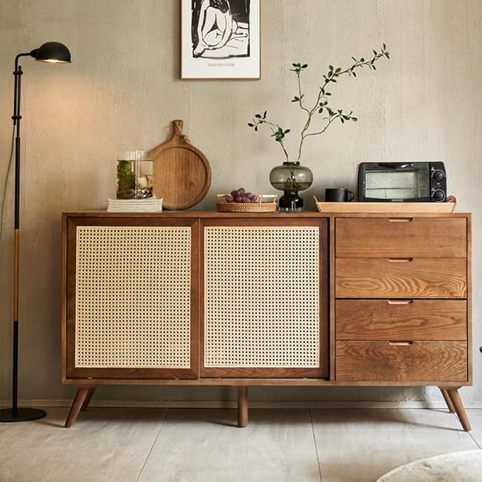 Mid-Century Modern Rattan Sideboard - Main View