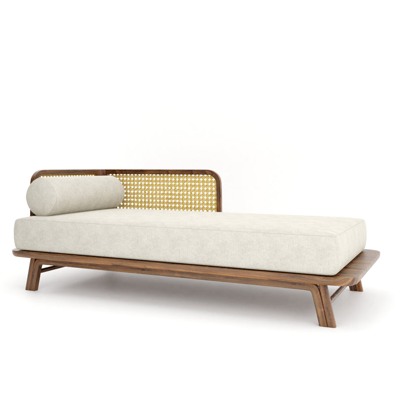 Mid-Century Modern Teak & Cane Daybed - Main View