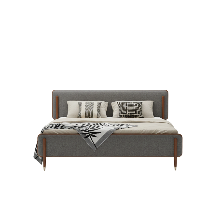 Mid-Century Modern Upholstered Bed - Main View