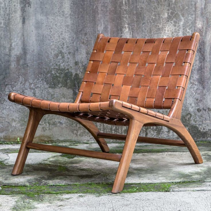 Mid-Century Modern Woven Lounge Chair - Main View