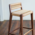 Mid-Century Modern Woven Natural Rope Counter Stool - Detail View