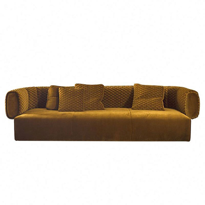 mid century modern velvet sofa